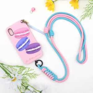 Custom Handcrafted Multicolored Woven Mobile Phone Lanyard with Crossbody Dopamine Phone Lanyard for Mountain Climbing Anti Loss