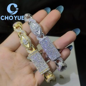 S925 Silver Moissanite Cuban <b>Bracelet</b> Iced Out Marquise Evil Eyes <b>Infinity</b> Design Pass Diamond Tester Hip Hop Jewelry for Men - Product Image 6