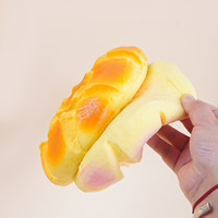 Jouet en PU à rebond lent, 17 cm, réaliste, style alimentaire, grand pain ananas, toucher doux et collant, grand pain moelleux, emballé individuellement