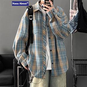 2025 <span class=keywords><strong>NASA</strong></span> High-End Casual ampio Top primavera autunno a quadri girocollo 220 grammi tessuto lungo nuovo Design Versatile alla moda - Product Image 1