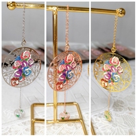 Marque-page pendentif en laiton gravé sur mesure, motif rose dégradé, fournitures scolaires de qualité supérieure, papeterie créative HauHwa