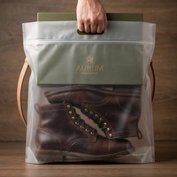 Sac à fermeture éclair écologique avec poignée, sac à fermeture éclair en plastique personnalisé avec logo pour vêtements, rangement de voyage