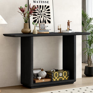 Modern Solid Wood <b>Console</b> <b>Table</b> with Curved Corners and U-Base Design for Living Room & Hotel Use Easy Placement - Product Image 1