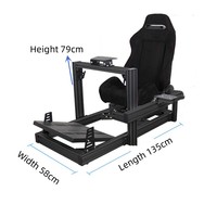 Cockpit de Simulation de Course en Aluminium Anodisé Réglable Noir/Argent 4080 avec Profilé en Aluminium Playseat Simulateur