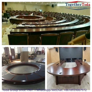 โต๊ะประชุมสำนักงานโรงงานสั่งทำพิเศษขนาดใหญ่ โต๊ะประชุมไม้สมัยใหม่ โต๊ะไม้เนื้อแข็ง โต๊ะไม้สำหรับ 20 คน - Product Image 5