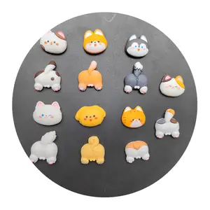 100 pièces en résine dessin animé Animal tête et fesses Flatback Cabochons embellissements cheveux accessoires bricolage étui de téléphone Scrapbooking décor