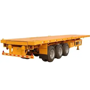 Подгонянный прицеп грузовик 3-осевой 40 футов 30 тонн бортовой полуприцеп прицеп с плоской платформой высокого качества