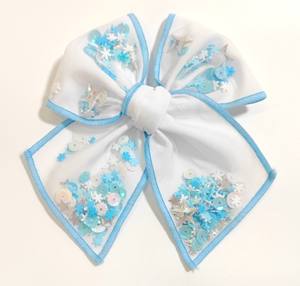 คลิปหนีบผมวาเลนไทน์แบบตาข่ายประดับโบว์คลิปผมลูกปัดดินเหนียวที่หนีบผมทรงหูกันน่ารัก - Product Image 6