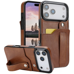 เคสโทรศัพท์หนังกันกระแทกพร้อมช่องใส่บัตรและสายคล้องข้อมือสำหรับ iPhone 17 Pro Max 17 Air - Product Image 3