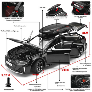 Modellino <span class=keywords><strong>Auto</strong></span> in Metallo Pressofuso Originale Audi <span class=keywords><strong>RS6</strong></span> con Suoni e Luci, Giocattolo <span class=keywords><strong>Auto</strong></span> in Metallo con Funzione Pullback - Product Image 3