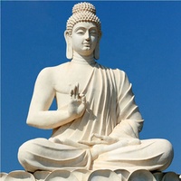 Offre Spéciale statue de bouddha en pierre de jardin grande pierre de marbre blanc assis statue de bouddha murti