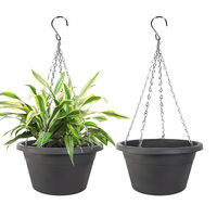 Pot de fleurs suspendu en PP léger de grande capacité, diamètre 14 pouces, style moderne classique, taille personnalisable, pour jardin extérieur