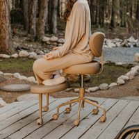 Chaise de bureau ergonomique à position assise croisée, tabouret de méditation/yoga réglable en hauteur avec rotation à 360° °   Repose-pieds à vérin à gaz