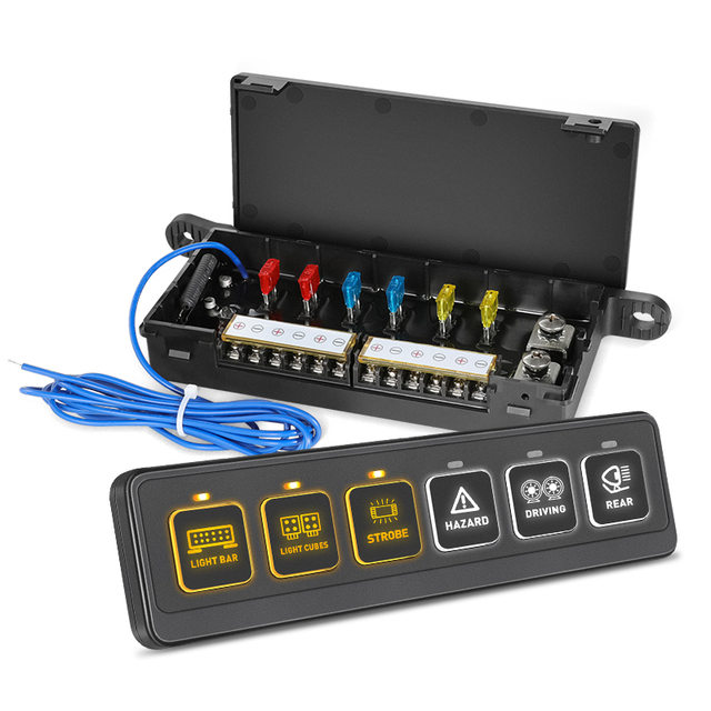 4x4 Wireless Auxiliary Switch Panel 6 Gangs Wireless Switch Panel for Atv Utv Parts & Accessories off Road Vehicle Lighting