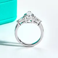 Bague de Fiançailles MuShan en Argent Sterling 925 avec Moissanite VVS, Plaqué Or Véritable 18K pour Femme, Bijoux Brevetés MST