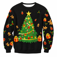 Pulls en tricot jacquard personnalisés OEM & ODM pour hommes, col rond, style « Ugly Christmas Sweater » – Vente en gros