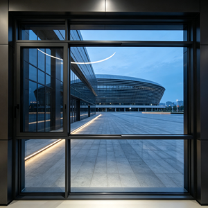 Système de porte coulissante en aluminium moderne Deioux avec rail dissimulé, double vitrage en verre trempé, insonorisé, avec serrure antivol - Product Image 1