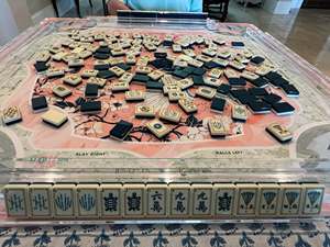 En Stock, Venta al por Mayor, Juego de Mahjong Americano Blue Sunday de 4 Capas, 160 Piezas de Acrílico Premium, con Dados Gratis y Bolsa Portátil - Product Image 5