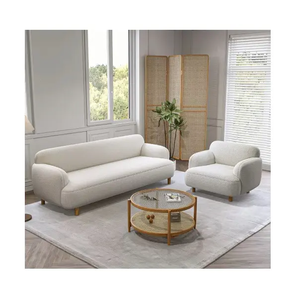 Sofá de tela de terciopelo de estilo simple moderno, sofá de salón blanco negro verde