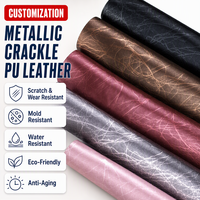 Feuille de cuir synthétique PU gaufré métallique sur mesure, texture éclair autocollante pour décoration murale et sacs