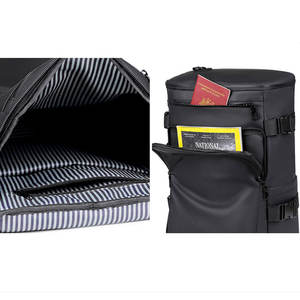 Sac à dos pour ordinateur portable à grande capacité, imperméable, à enroulement, en cuir PU givré, avec port USB, antivol, personnalisé, vente chaude - Product Image 6