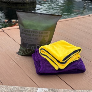 Toallas de Microfibra Sin Bordes de 1200-1400 GSM de Secado Rápido, Ecológicas, para el Cuidado del Automóvil, Detallado y Limpieza, con Bucle Retorcido - Product Image 1