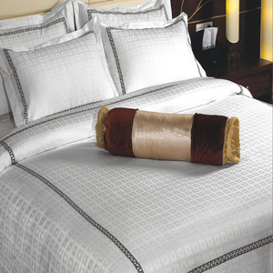 Hotel Lino Jacquard Satén King Size Liso Blanco <span class=keywords><strong>5</strong></span> Estrellas 100 Algodón Juego de cama de hotel 100% en Guangzhou - Product Image 5