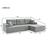 Canapé compressible trois places, confortable et moelleux, convertible en lit, design modulaire pliable pour entrepôt et hôtel