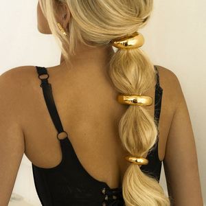 INS ยางรัดผมแบบวงกลมขนาด18K อุปกรณ์แต่งผมทำจากสเตนเลสสตีลกันน้ำได้ - Product Image 2