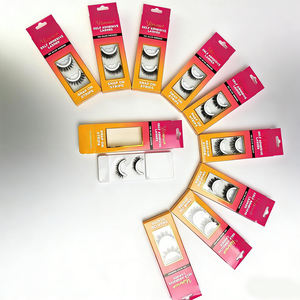 Emballage personnalisé en marque privée, vente en gros, <span class=keywords><strong>cils</strong></span> synthétiques faits à la main, réutilisables, sans cruauté, <span class=keywords><strong>cils</strong></span> vaporeux, pré-maquillage des yeux - Product Image 1