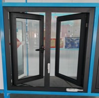 Nouveau design de fenêtre à battant en aluminium à double vitrage Villa House Window avec verre trempé et écran magnétique