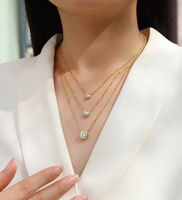 Collier Pendentif Moissanite de Haute Qualité en Gros, Sertissage Bezel, Or 18 carats, Argent, Or Rose, Bijoux Tendance, Collier S925