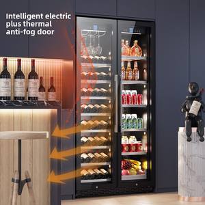 Ultra-sottile a doppia temperatura vino e tè per bevande materiale in legno con refrigeratori costanti per vino rosso per feste - Product Image 2