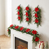 Guirlande décorative de haute qualité en aiguilles de pin artificielles, sans éclairage, pour mariage, porte, Noël, Nouvel An, décoration de la maison