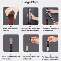 Tire-bouchon électrique automatique pour vin rouge, ouvre-bouteille électrique à piles, ouvre-vin 4 en 1, ensemble de vin