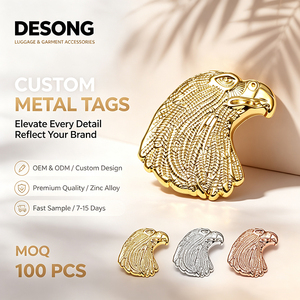 Manufacturer Wholesale Custom Engraved Metal <b>Tags</b> Zinc Alloy Logo Nameplates for Clothing Bags and Luggage Accessories - Product Image 1