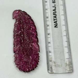 Pierre précieuse de rubellite naturelle sculptée, tourmaline fantaisie de haute qualité, pierre sculptée pour bijoux et collection - Product Image 3