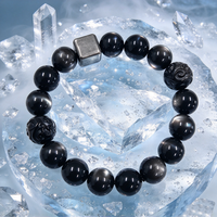 Bracelets perlés originaux faits à la main, tendance, en obsidienne 7A, bracelets DIY en pierres naturelles pour cadeau, bijoux à porter au quotidien
