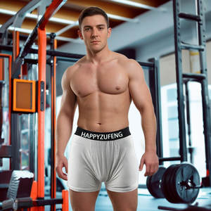 Happyzufeng Sous-vêtements pour hommes extra larges et épais, personnalisés, 95% coton biologique, <span class=keywords><strong>boxer</strong></span> respirant en tissu tricoté, motif imprimé - Product Image 3