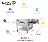 Oven Pizza Konveyor Modern Komersial Terlaris 32 Inci dengan Rantai Stainless Steel yang Dapat Dilepas
