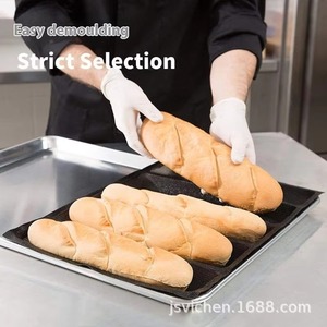 Perforated <b>Silicone</b> Baguette <b>Baking</b> Mold 5 Cavity French Loaf Bread Pan Reusable Rectangle Bread <b>Baking</b> <b>Tray</b> - Product Image 3