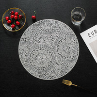 Napperons circulaires en PVC de style nordique, luxe léger, 38 cm de diamètre, pour table occidentale, fourniture directe usine