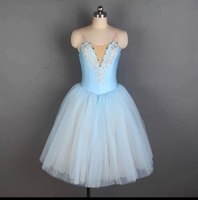 Gaun Tutu Balerina Tari Balet Giselle Merah untuk Anak Perempuan Wanita Kostum Pertunjukan Panggung Gaun Menari Balet Panjang