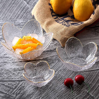 Glazen schaal in bloemvorm, ecologisch, Japandi-stijl, decoratieve fruitschaal/dessertschaal voor thuis, bruiloft, tafeldecoratie