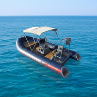 Bateaux pneumatiques de pêche RIB en aluminium de 17 pieds, 500, forme en V profond, PVC/Hypalon/Orca