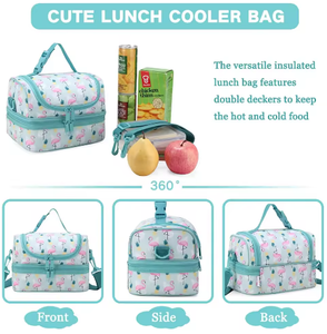 Sac à lunch isotherme durable pour enfants et adultes, fermeture éclair, doublure en PEVA, boîte isotherme écologique - Product Image 6