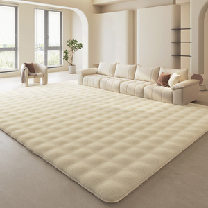 Tapis en velours bulle imitation fourrure de <span class=keywords><strong>lapin</strong></span> couleur crème style français, doux et agréable pour la peau, couverture de canapé pour salon, chambre et bureau - Product Image 1