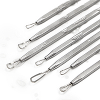 OEM Vente en gros – Outil de suppression de l'acné en acier inoxydable à double tête, extracteur de points noirs et de boutons