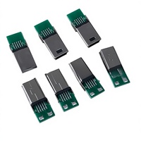 Mini USB Feili Ipu V3 MINI10pin Conector Macho de Carga y Datos con Placa PCB para Soldar, Material LCP y Bronce Fosforoso, Origen China