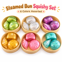 Vente en gros de jouets anti-stress en plastique, type boulette ou pain vapeur, souples à presser, créatifs, boîte mystère réaliste pour promotion
